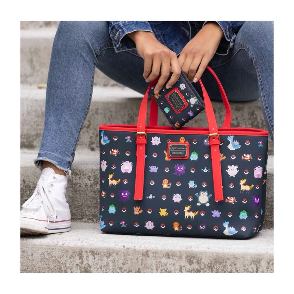 Loungefly x Pokemon Pixelated Art Tote Bag - Picture 5 of 6